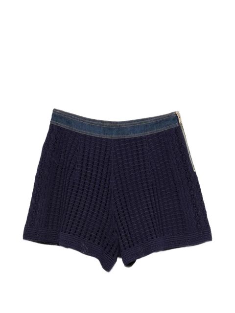 SANDRO knit trim shorts - Blue - zdjęcie produktu nr 1