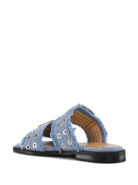 GANNI Feminine denim sandals - Blue