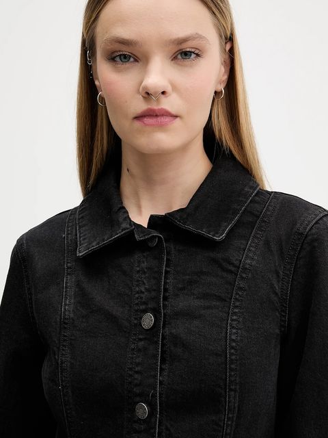 Guess Jeans sukienka jeansowa kolor czarny mini rozkloszowana W5BK48 D0831