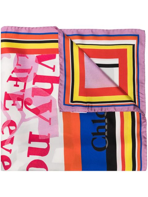 Chloé Corita silk scarf - Red