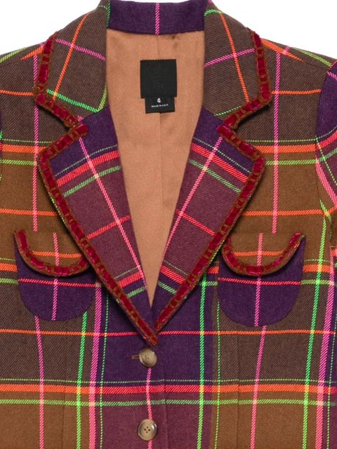 Anna Sui plaid jacket - Brown