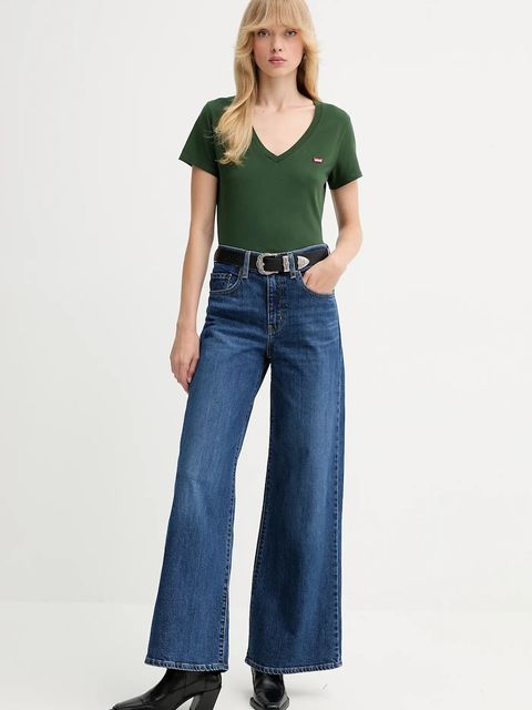 Levi's jeansy 728 HR WIDE LEG damskie kolor niebieski 0039B - zdjęcie produktu nr 2