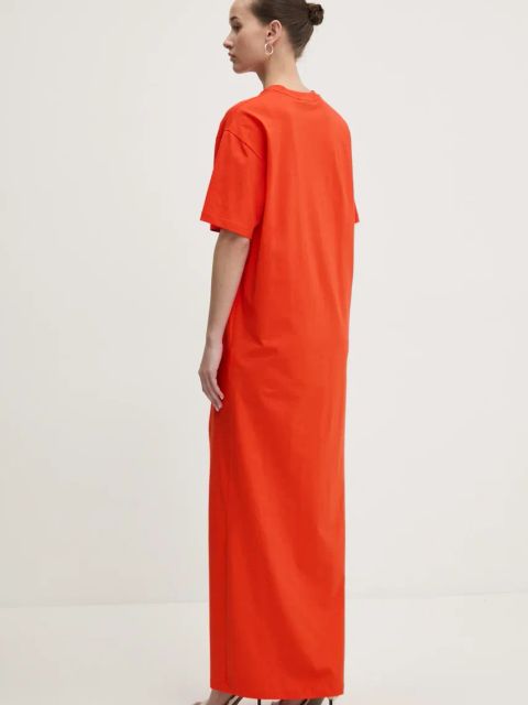 MSGM sukienka kolor czerwony maxi prosta 3841MDA83.257002