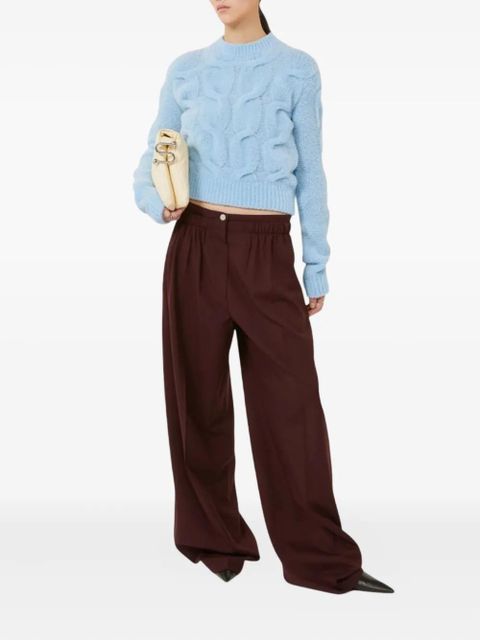 Sportmax double-belt wide-leg trousers - Red