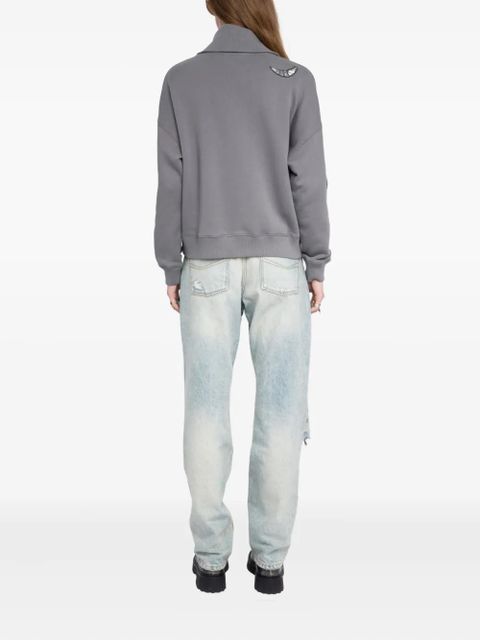 Zadig&Voltaire Milly embellished zip sweatshirt - Grey