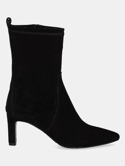 Answear.LAB botki zamszowe kolor czarny na słupku