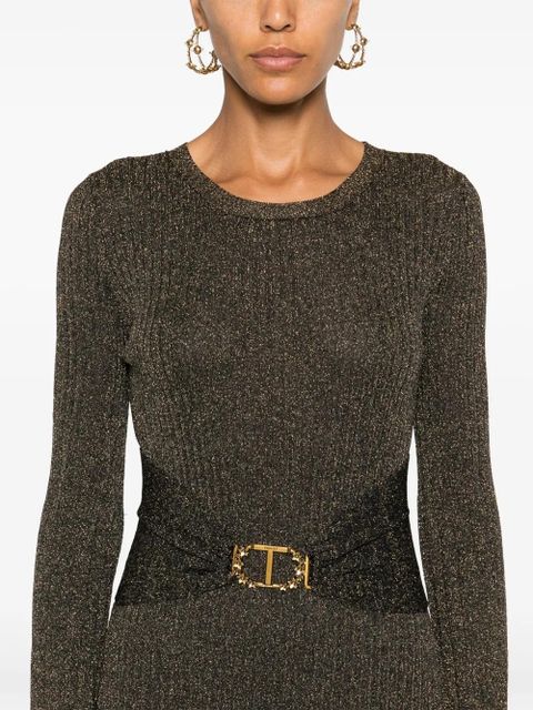 TWINSET long rib knit dress - Black