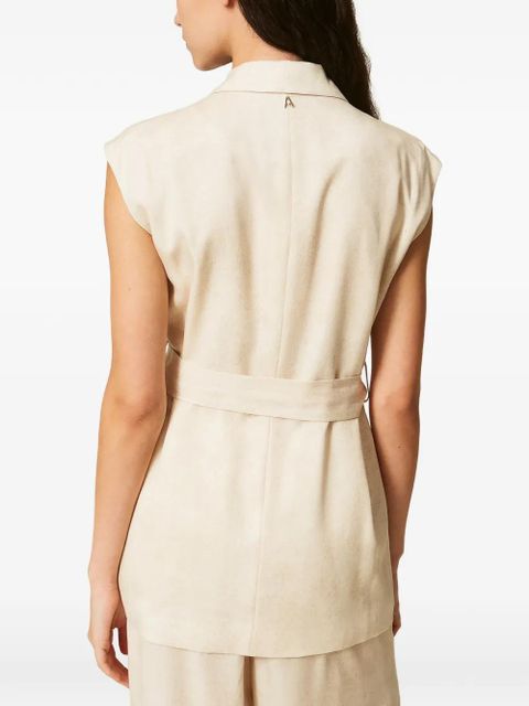 TWINSET sleeveless belted waistcoat - Neutrals