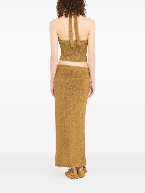 Alanui Island Memories midi skirt - Brown