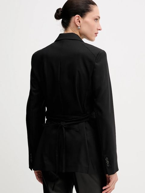 Kenzo marynarka wełniana kolor czarny jednorzędowa FF52VE2619RA.99