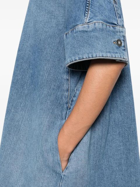 Givenchy embroidered button-placket mini dress - Blue