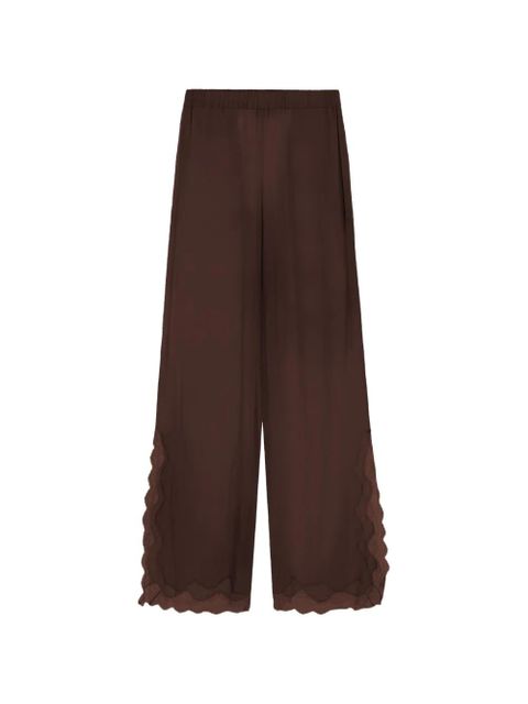 16Arlington Ricci lace-trim satin palazzo pants - Brown - zdjęcie produktu nr 1
