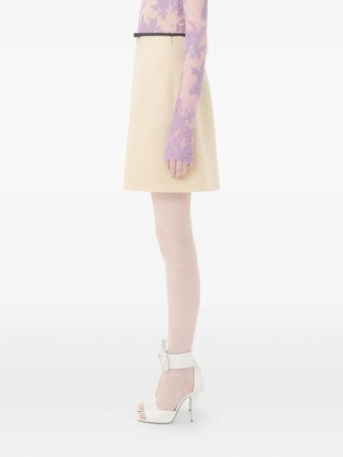 Valentino Garavani bow-detail tweed skirt - Neutrals