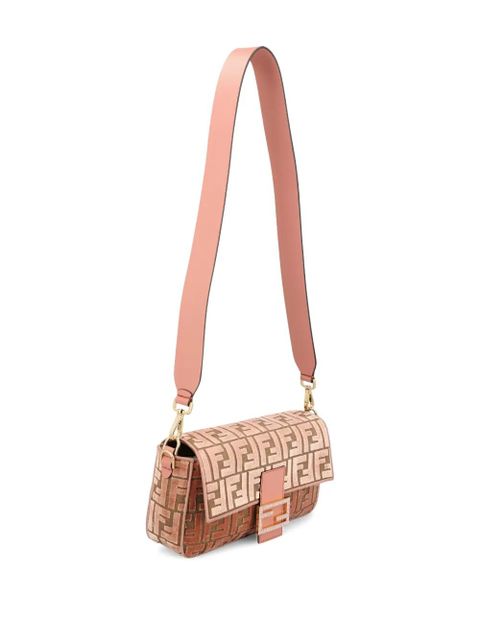 FENDI medium Baguette FF-jacquard shoulder bag - Pink