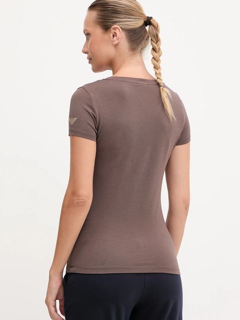 EA7 Emporio Armani t-shirt damski kolor brązowy TJDQZ.8NTT65