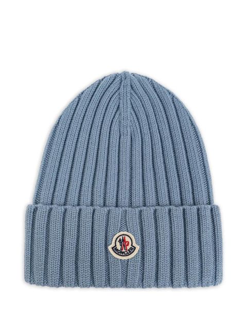 Moncler ribbed-knit beanie - Blue - zdjęcie produktu nr 1