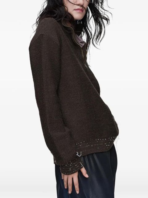 Maison Margiela wool zip sweater - Brown