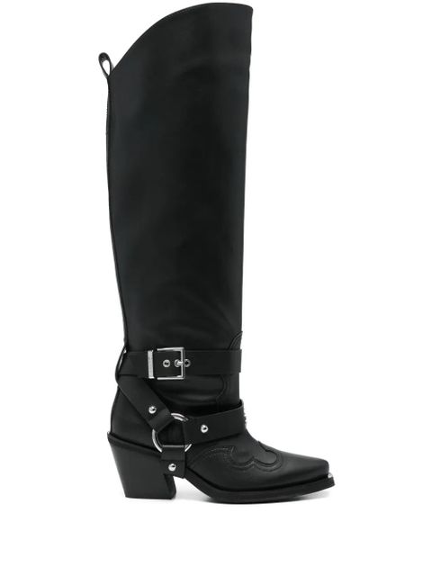 GANNI embroidered boots - Black