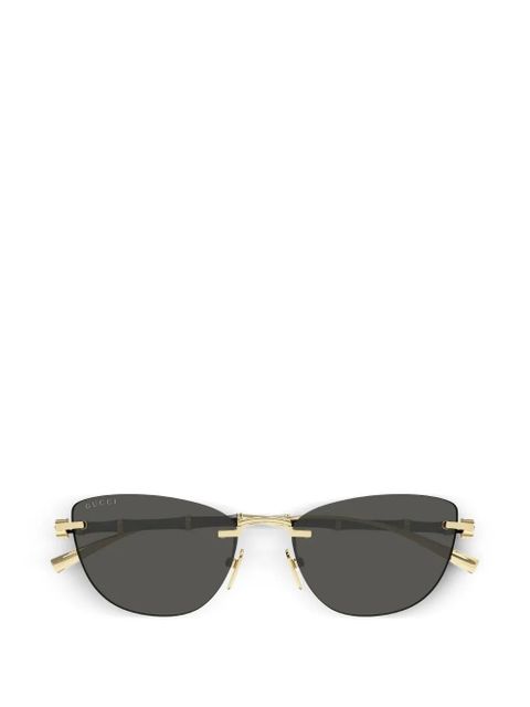 Gucci Eyewear Bamboo cat-eye sunglasses - Gold - zdjęcie produktu nr 1