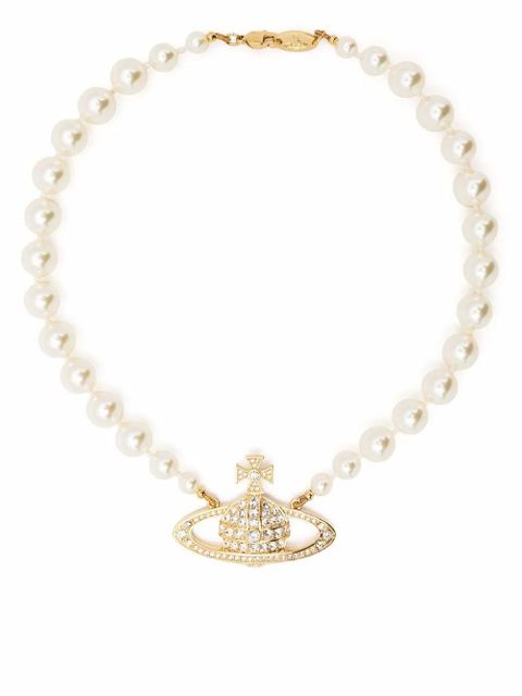 Vivienne Westwood Bas Relief pearl-chain choker - White - zdjęcie produktu nr 1