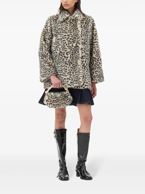 GANNI Bou leopard-print mini bag - Neutrals