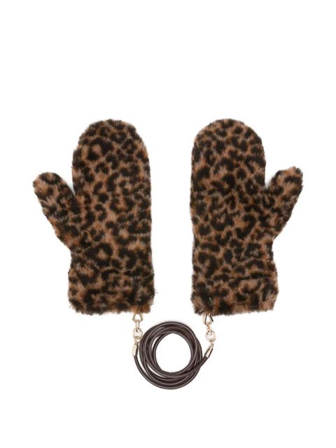 Max Mara Ombrat leopard-pattern mittens - Brown - zdjęcie produktu nr 1