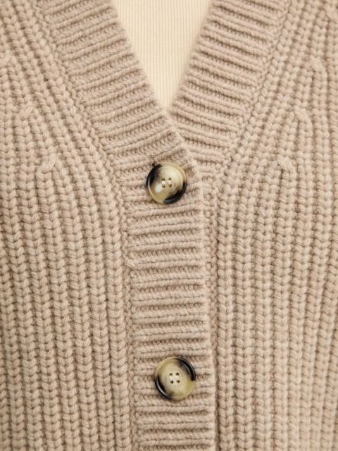 Nanushka kardigan wełniany KAROLIN damski kolor beżowy NW25RSCA11974