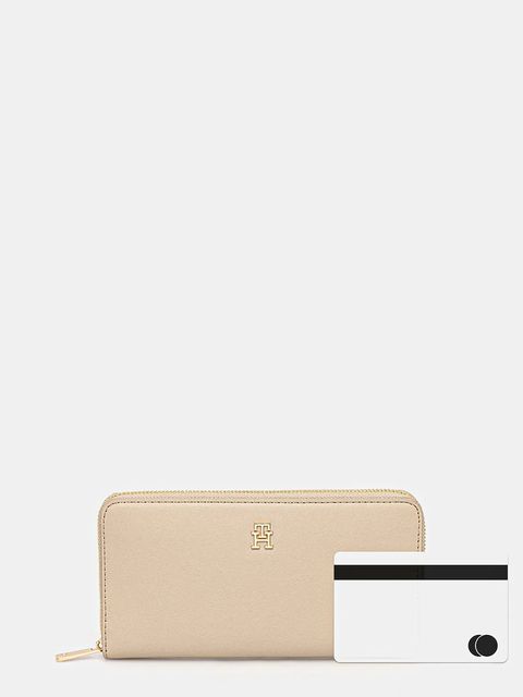 Tommy Hilfiger portfel damski kolor beżowy AW0AW17744