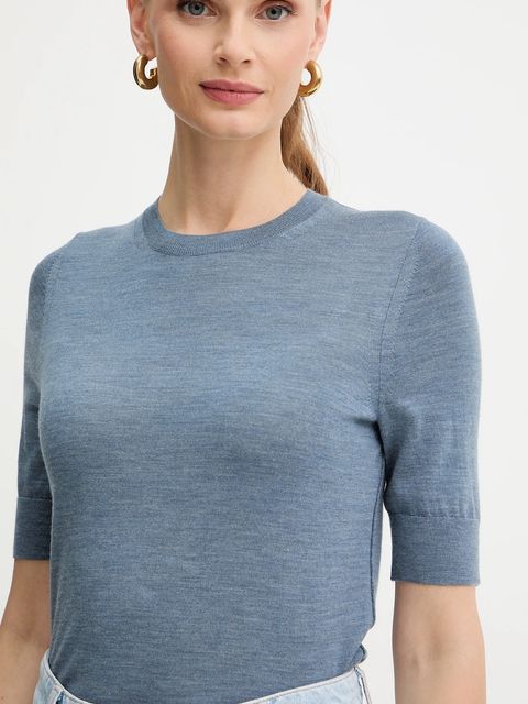 BOSS t-shirt wełniany damski kolor niebieski 50544996