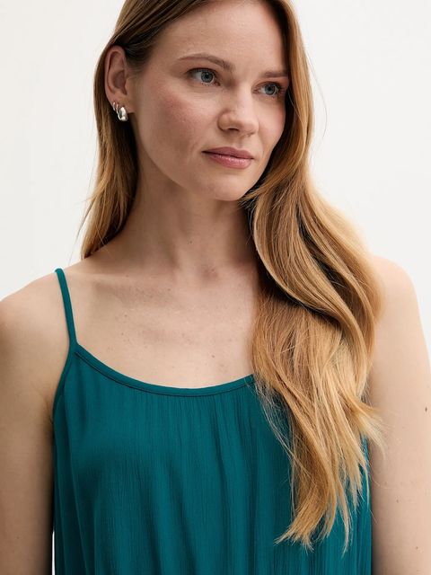 United Colors of Benetton bluzka damska kolor turkusowy gładka 4VW95H00B