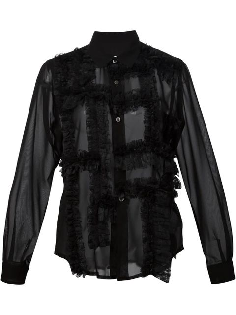 Comme Des Garçons ruffle detail shirt - Black - zdjęcie produktu nr 1