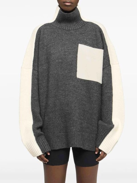 JW Anderson panelled high-neck sweater - Grey - zdjęcie produktu nr 2