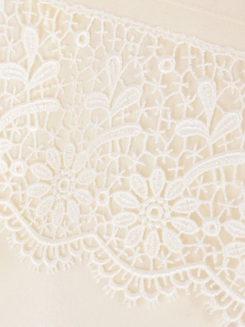 Chloé lace-trimmed silk top - White