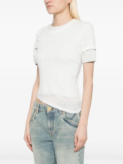 Christopher Esber sheer ribbed T-shirt - White