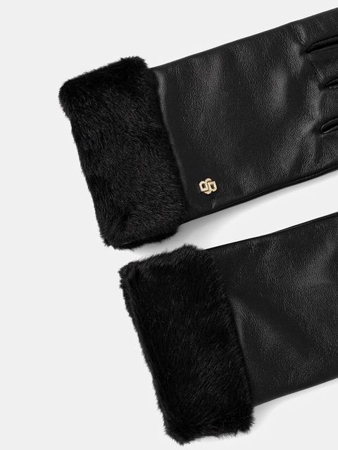 BOSS rękawiczki skórzane damskie kolor czarny 50548885 - zdjęcie produktu nr 2