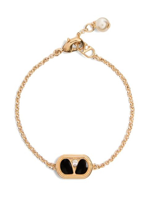 Valentino Garavani VLogo Signature-plaque oval bracelet - Gold