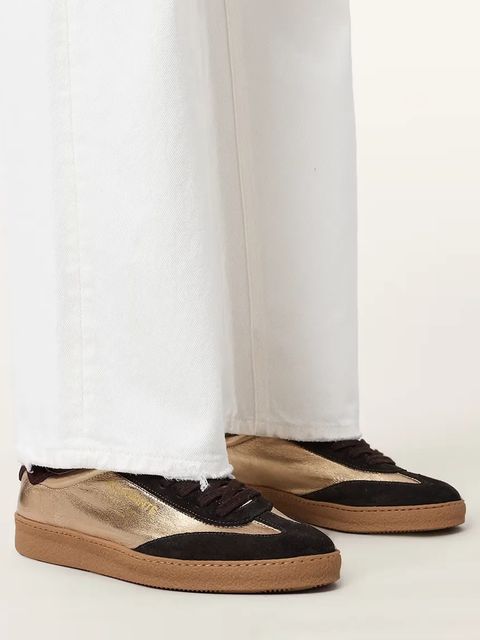 AllSaints sneakersy skórzane Thelma Metallic Sneaker damskie kolor złoty W072FB