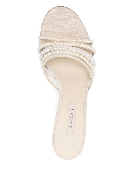 Casadei 70mm pearl-embellished sandals - Neutrals