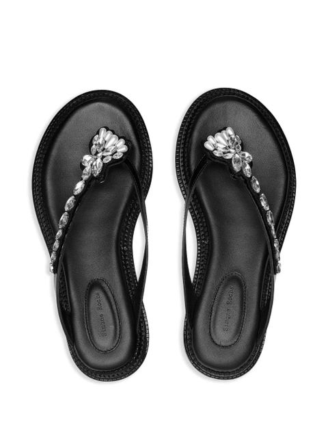 Simone Rocha crystal-embellished slides - Black