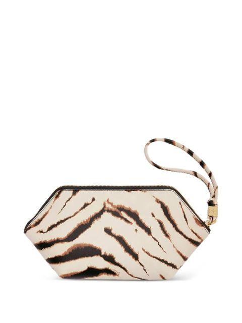 GANNI Bou zebra-print clutch bag - Neutrals - zdjęcie produktu nr 2