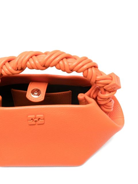 GANNI mini Bou braided-handle tote bag - Orange