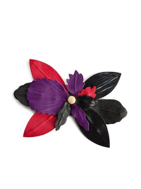PUCCI leather flower brooch - Black - zdjęcie produktu nr 1