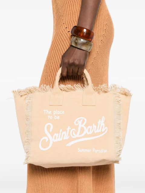 MC2 Saint Barth Colette frayed logo-print tote bag - Neutrals - zdjęcie produktu nr 2