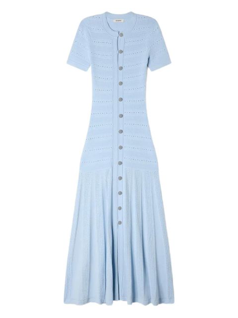 SANDRO buttoned knitted midi dress - Blue - zdjęcie produktu nr 1