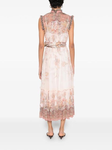 ZIMMERMANN Alchemy ruffled paisley midi dress - Pink