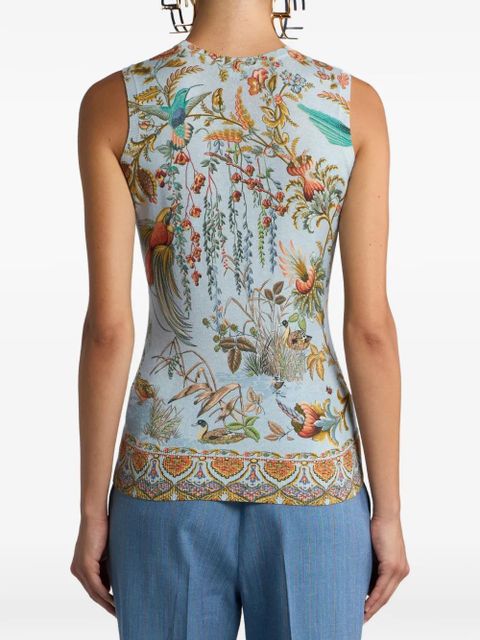 ETRO flora fauna-motif tank top - Blue - zdjęcie produktu nr 2