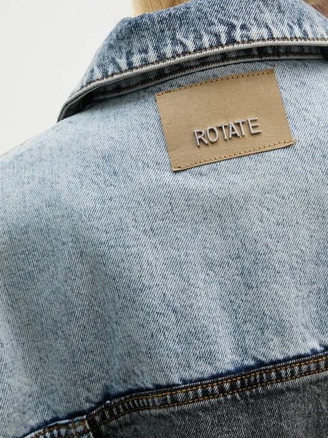 Rotate kurtka jeansowa Oversized Patchwork Jacket damska kolor niebieski przejściowa oversize 1128221603