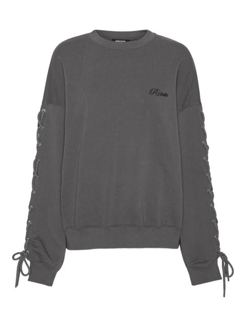 ROTATE BIRGER CHRISTENSEN lacing crew-neck sweater - Grey - zdjęcie produktu nr 1