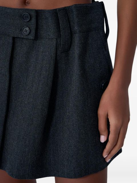 Prada pleated buttoned mini A-line skirt - Grey