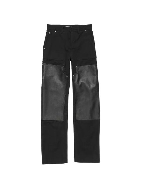 Acne Studios leather-patch trousers - Black - zdjęcie produktu nr 1